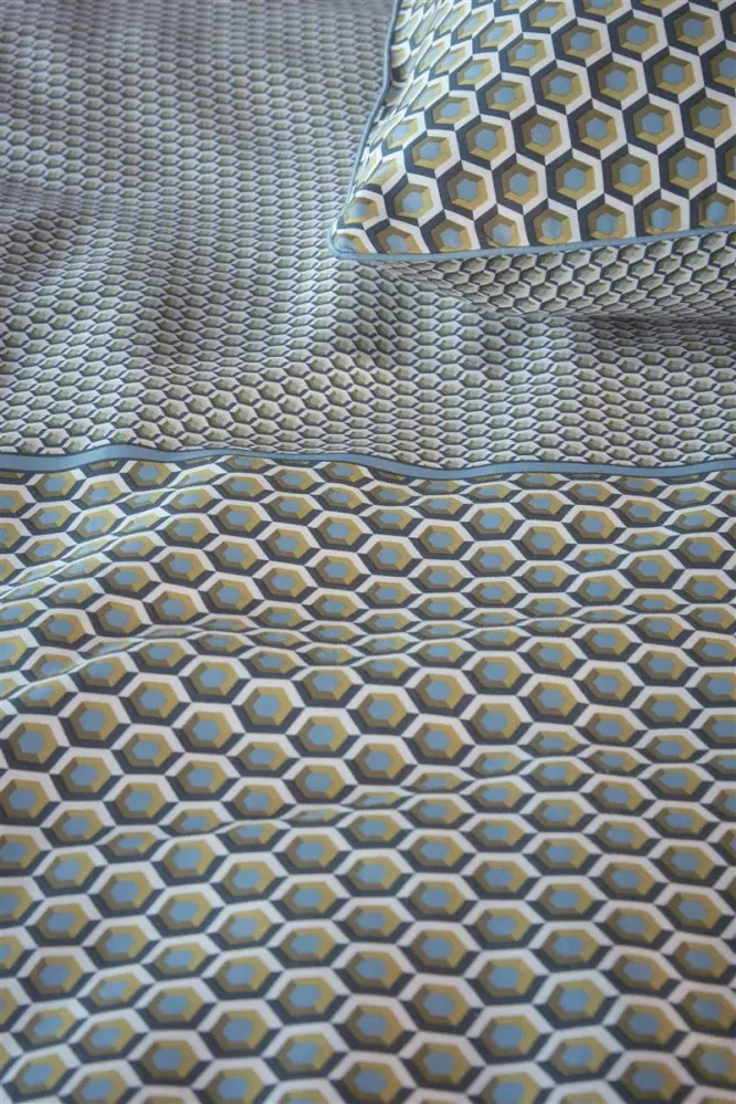 Kardol ložní povlečení do pánské ložnice Facette modrozelené prodloužená délka