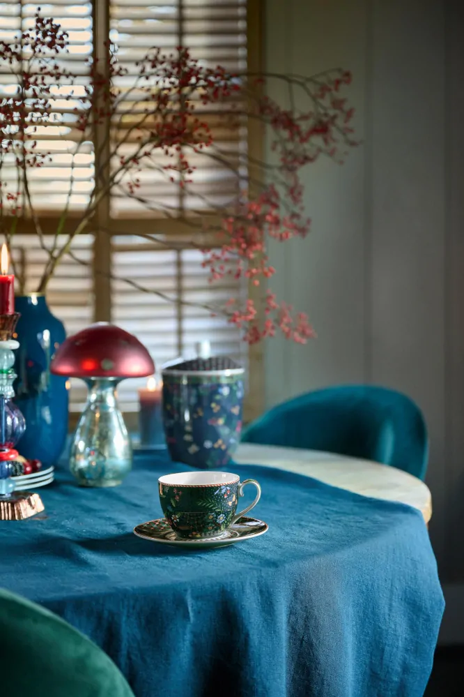 Pip Studio Berry Blues cappuccino šálek s podšálkem 270ml, modrý