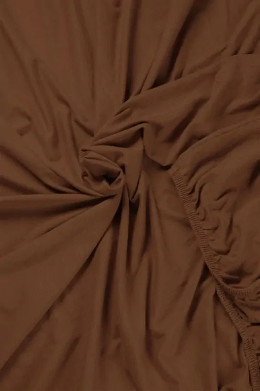 Beddinghouse Jersey kvalitní bavlněné prostěradlo 180x200/220 cm, terra