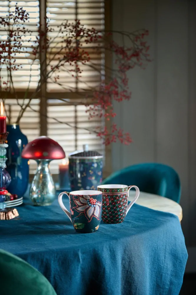 Pip Studio Berry Blues sada 2ks XL hrnků 440ml, modrá