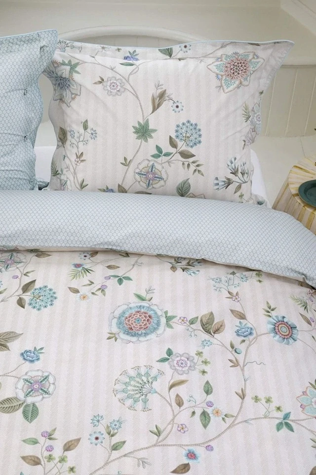 Pip Studio perkálové povlečení Flores Bailando bílé 140x200 + 70x90 cm