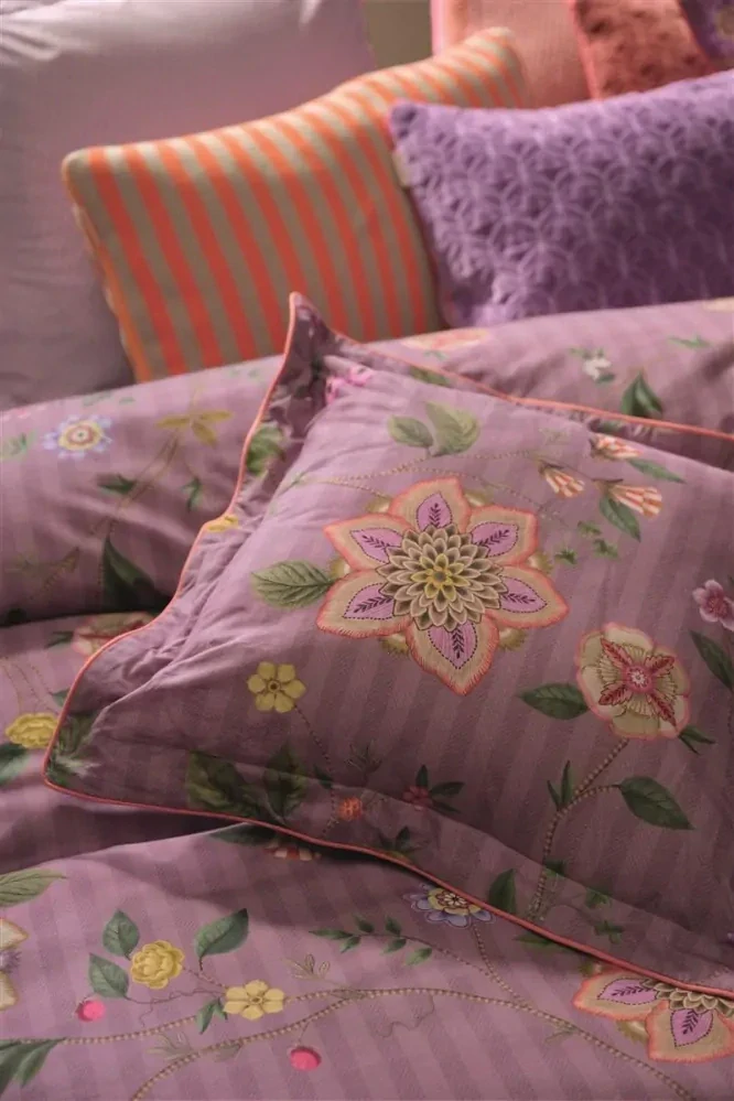 Pip Studio perkálové povlečení Flores Bailando lila 140x200 + 70x90 cm