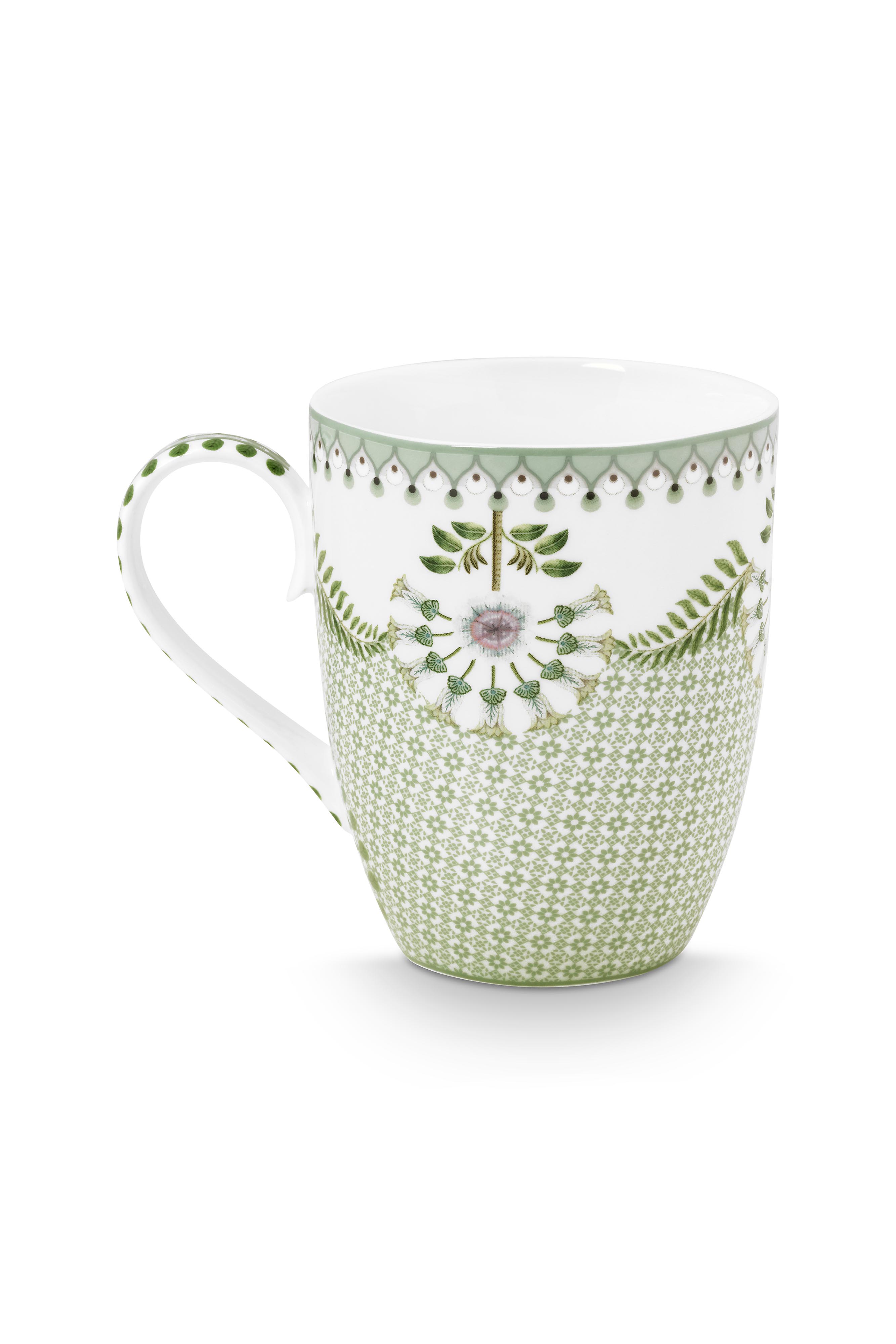 Pip Studio Lily & Lotus hrnek 350ml, zelený
