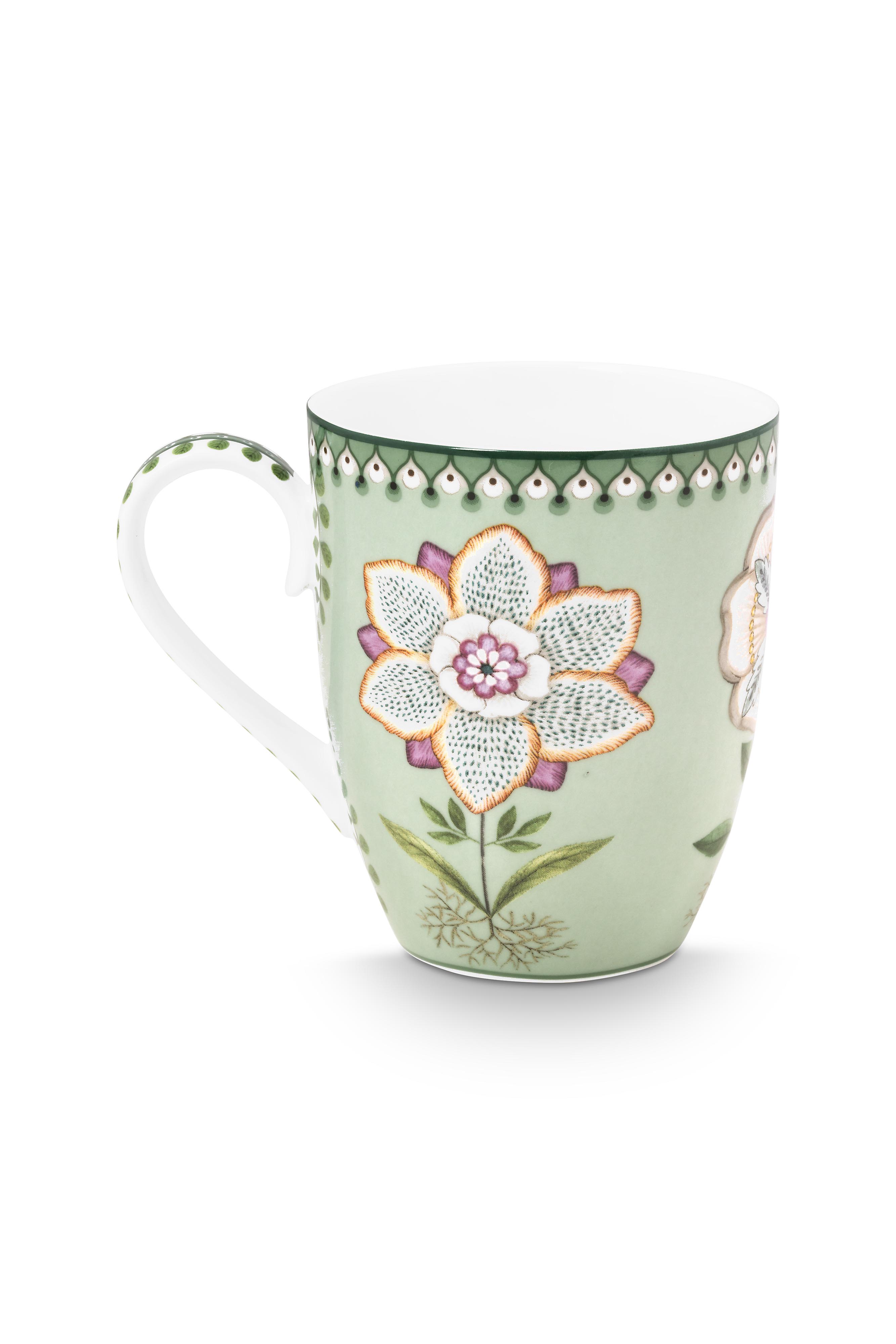 Pip Studio Lily & Lotus hrnek 350ml, zelený