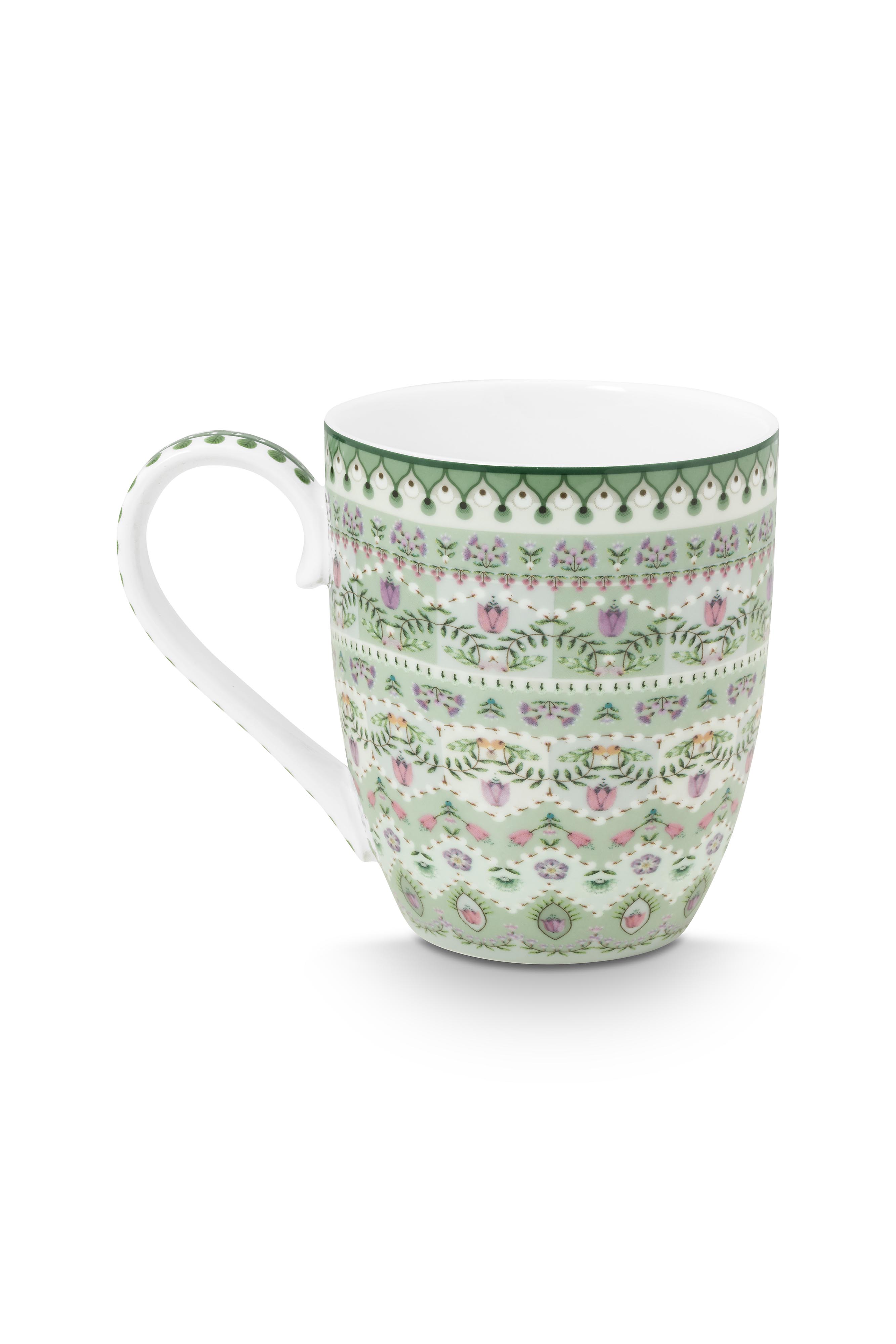 Pip Studio Lily & Lotus hrnek XL 440ml, zelený