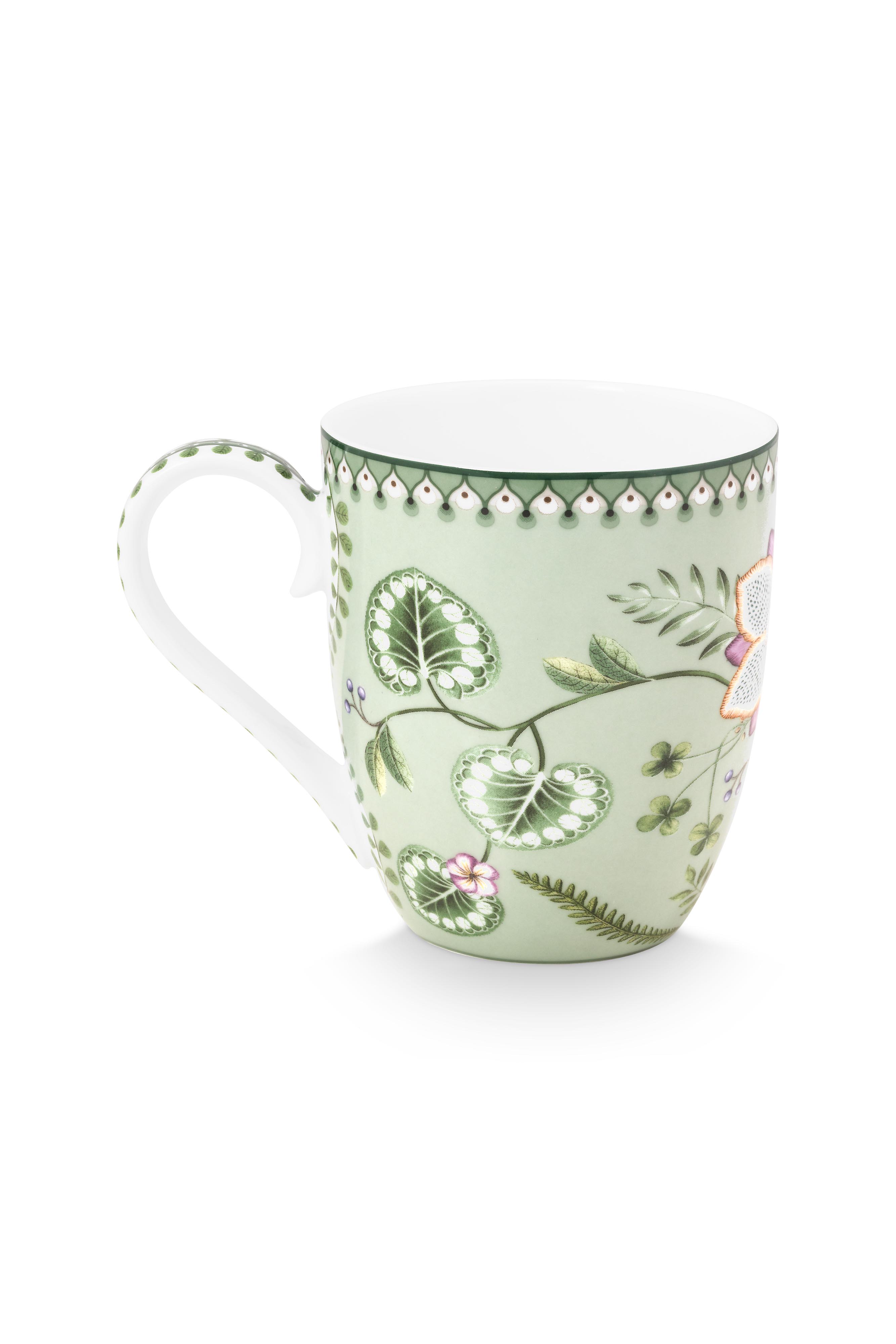 Pip Studio Lily & Lotus hrnek XL 440ml, zelený