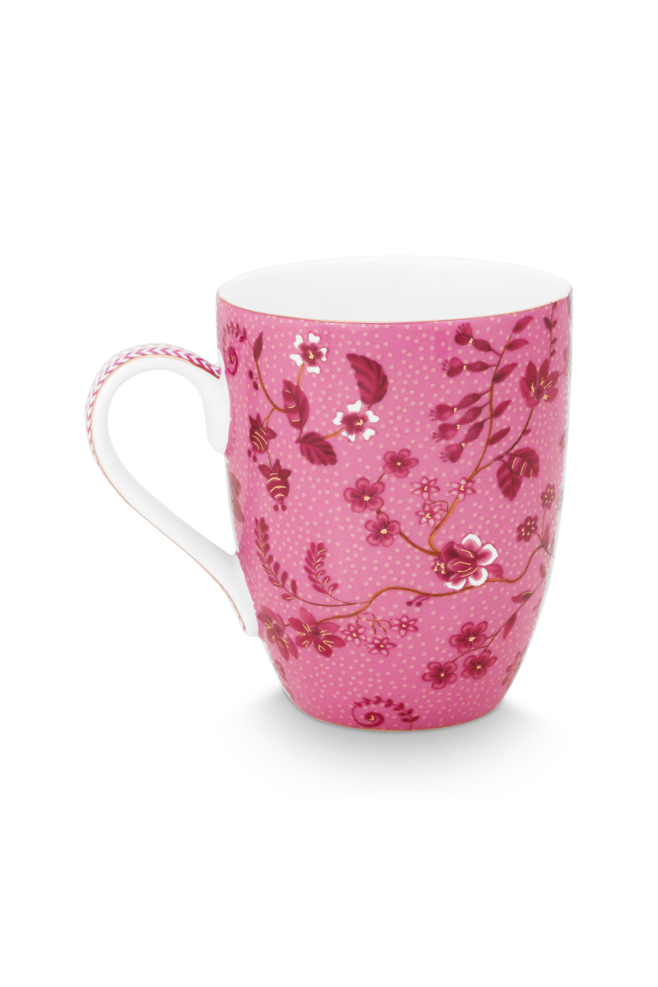 Pip Studio Jolie Flowers hrnek 350ml, růžový