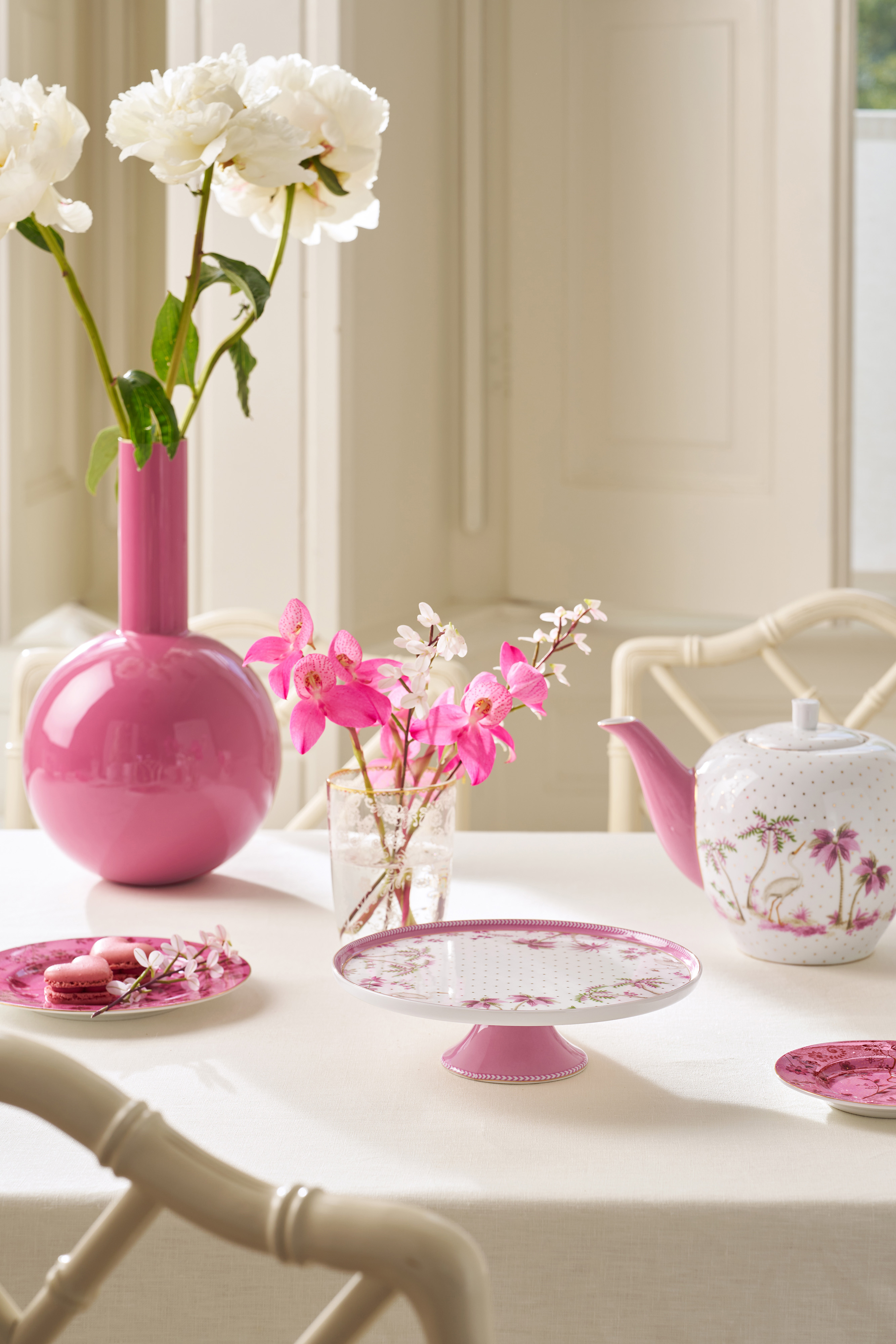 Pip Studio Jolie Dots Gold malý dortový podnos ∅21cm, růžový