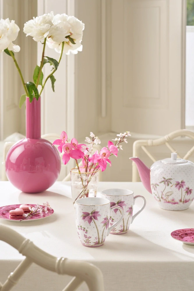 Pip Studio Jolie Dots Gold sada 2 ks hrnků 350ml, růžová