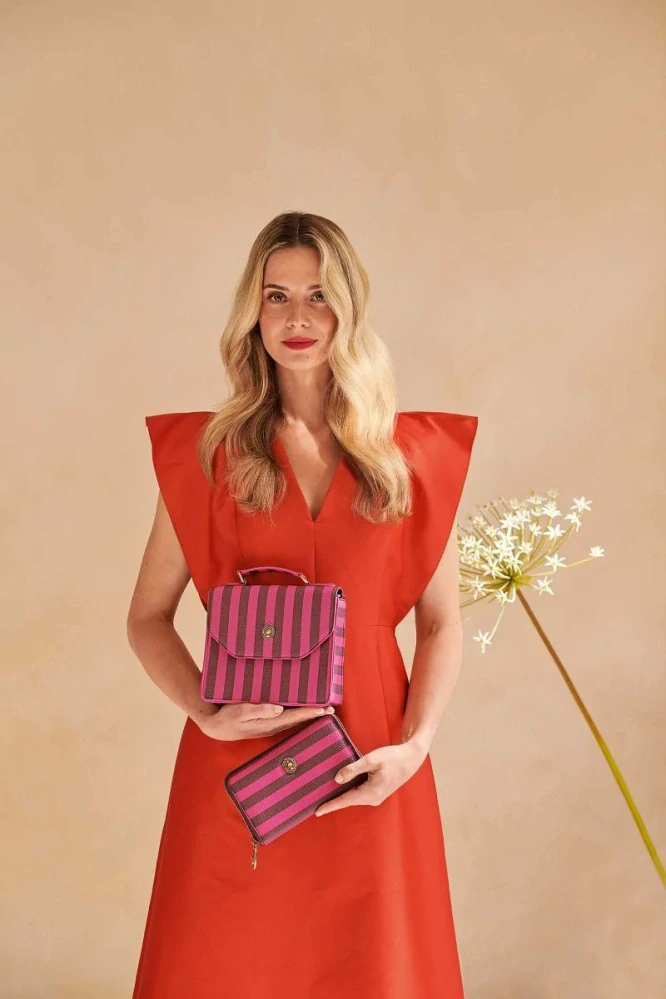 Pip Studio Willow Stripe Pink peněženka, růžová