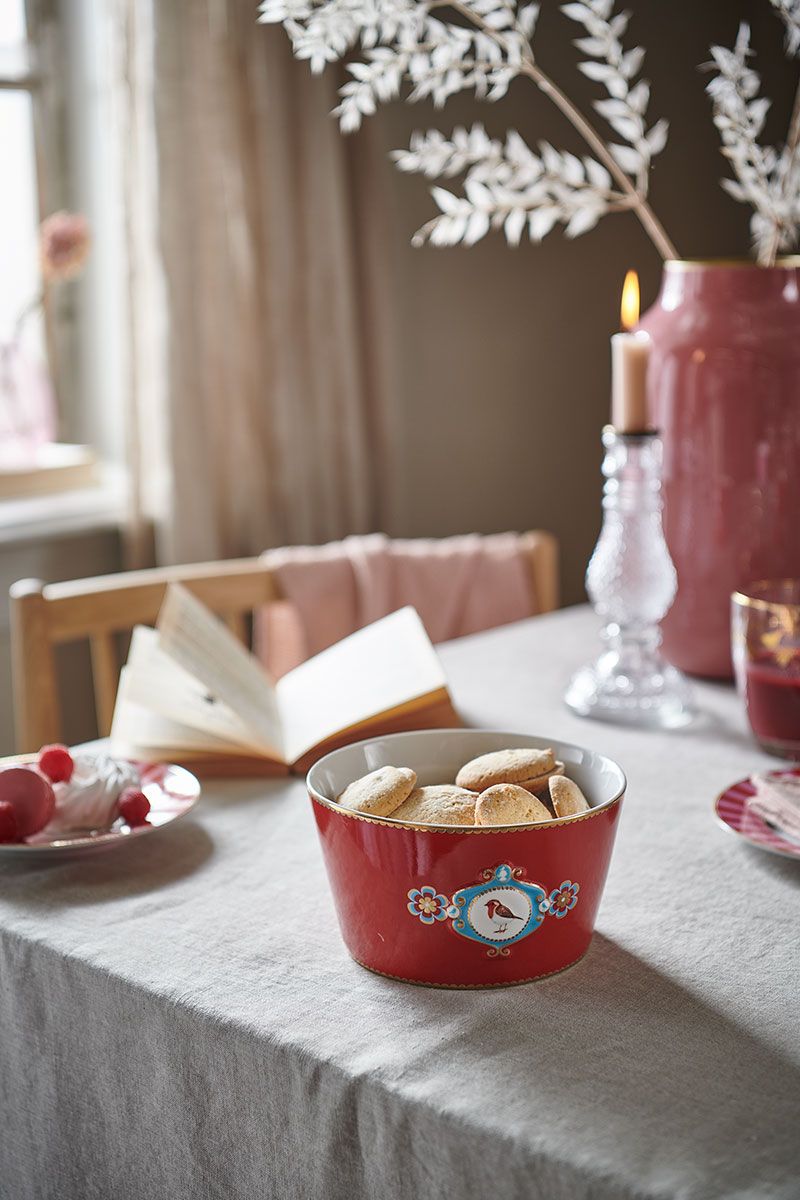 Pip Studio Love Birds Medallion mísa Ø 20cm, červená