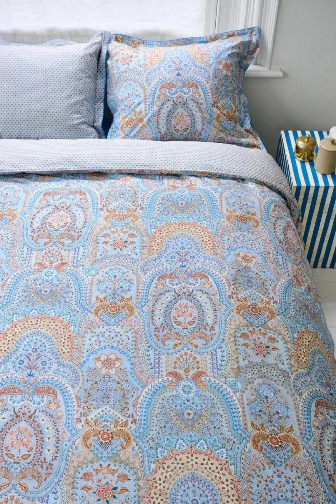 Pip Studio perkálové povlečení Jabali Flower modré 140x200 + 70x90 cm