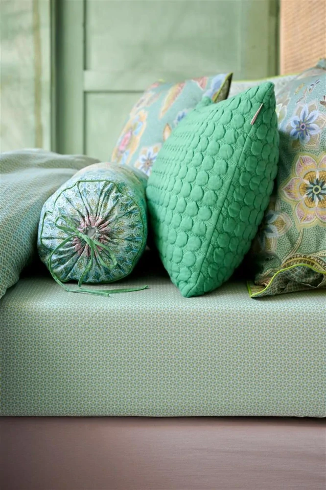 Pip Studio perkálové prostěradlo Cross Stitch 180x200 cm, světle zelené 