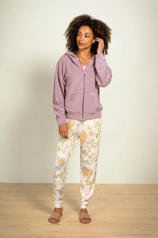 Pip Studio dlouhé kalhoty Bobien Buenas Noches, bílé