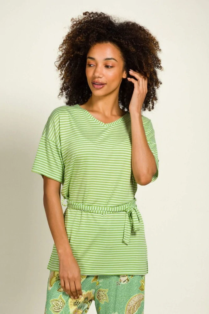 Pip Studio triko s krátkým rukávem Tonya Little Sumo Stripe, zelené