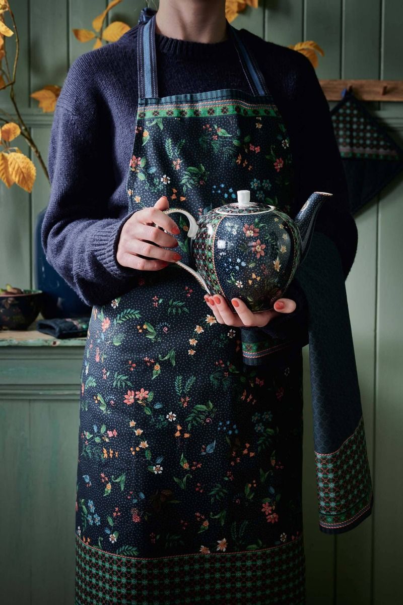 Pip Studio Berry Blues kuchyňská zástěra 88x85 cm, tmavě modrá