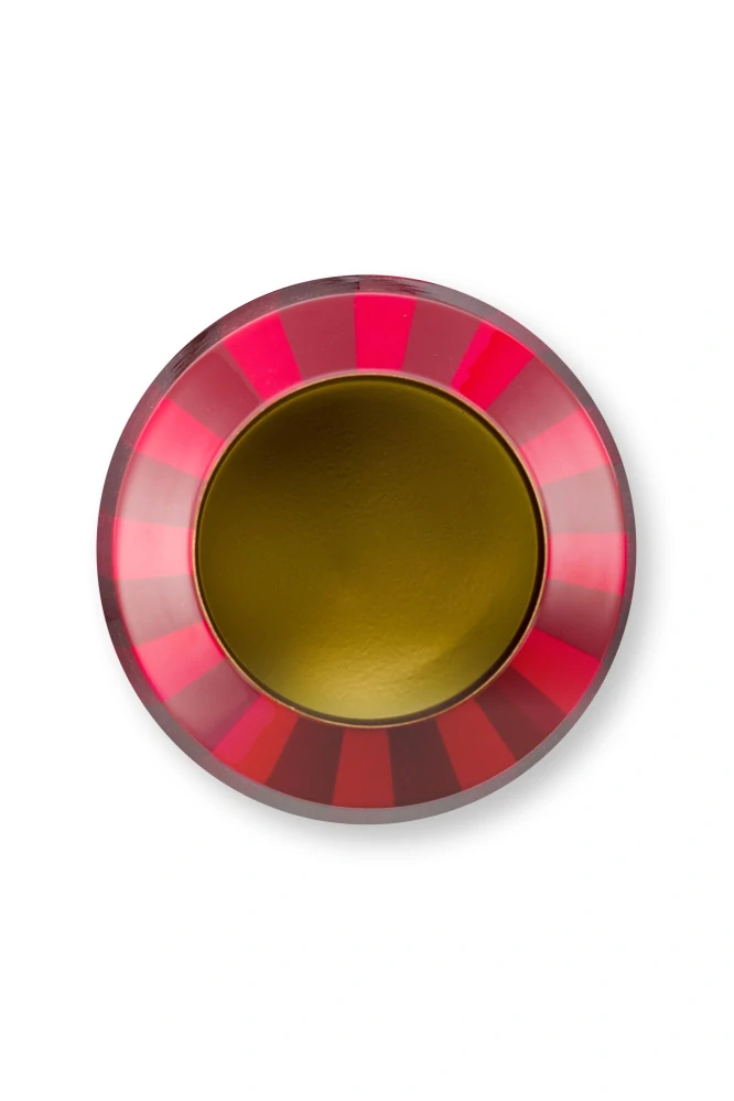 Pip Studio Love Birds Stripes koová váza střední, tmavě červená