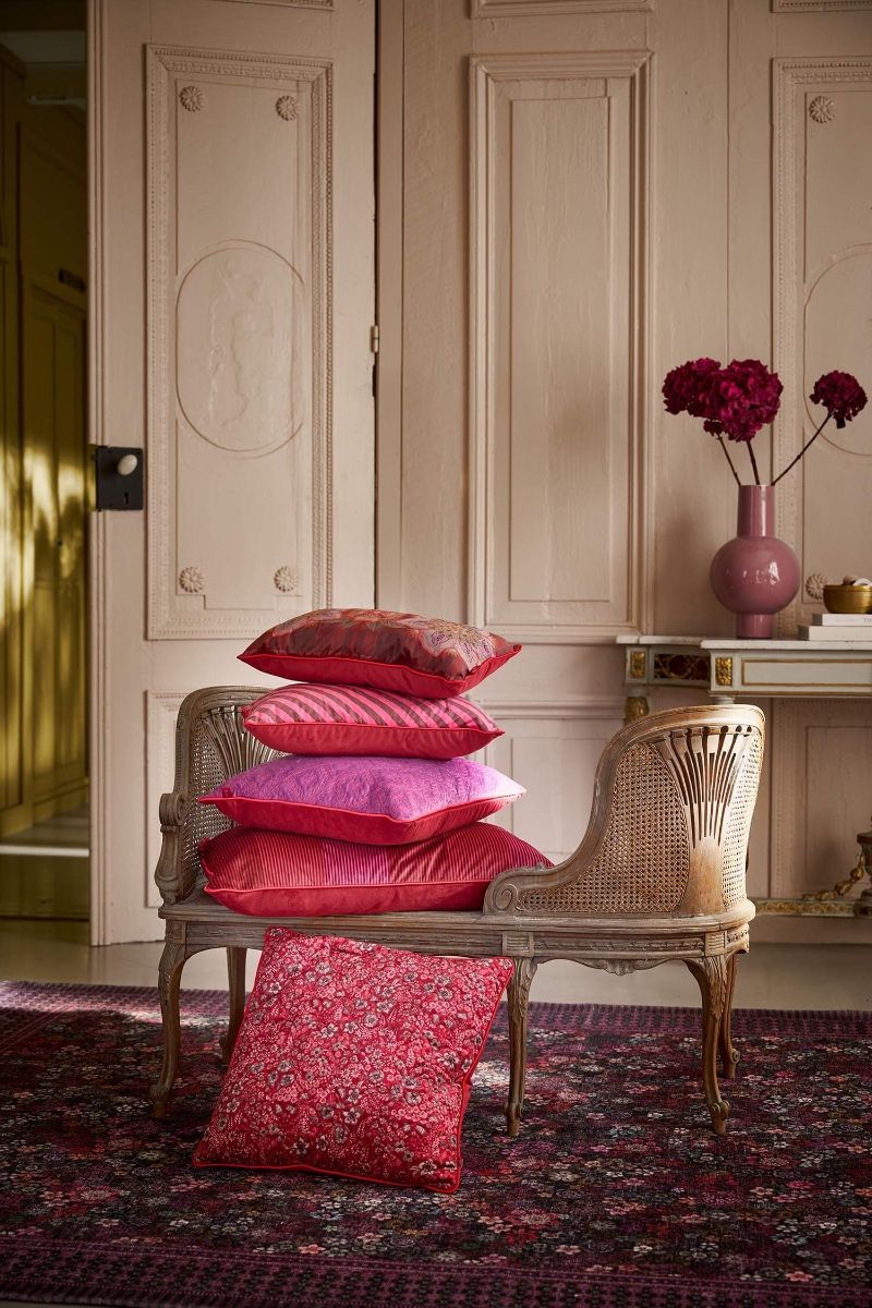 Pip Studio dekorační polštář Quilted Daisy Dreams 50x50 cm, červený