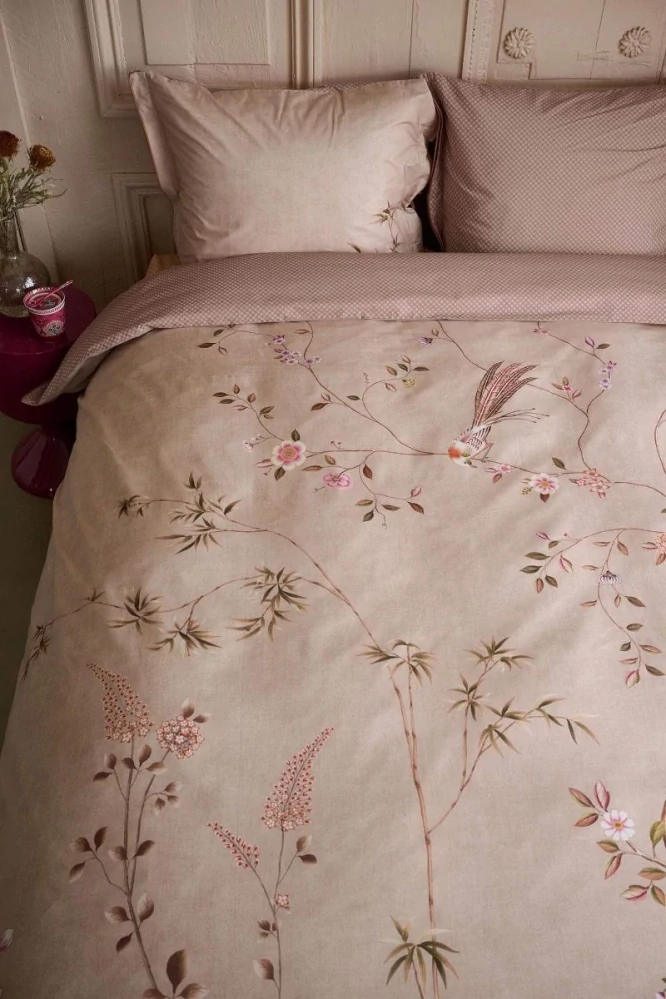 Pip Studio perkálové povlečení Bamboo Blossom béžový 140x200 + 70x90 cm