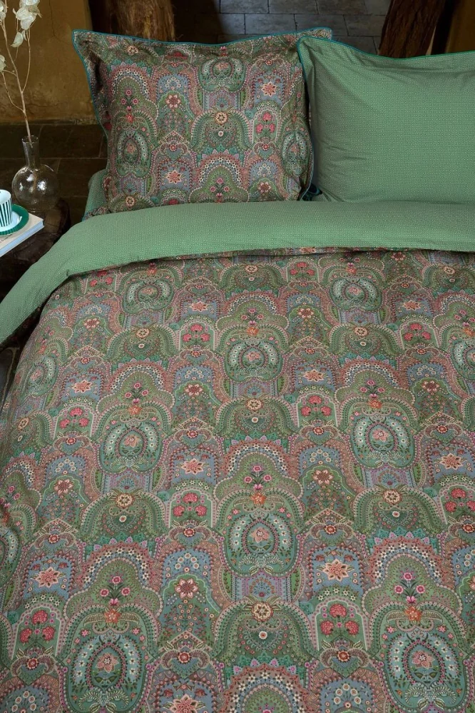 Pip Studio perkálové povlečení Little Jabali zelené 140x200 + 70x90 cm