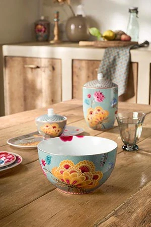 Pip Studio Blooming Tales miska Ø18 cm, modrá