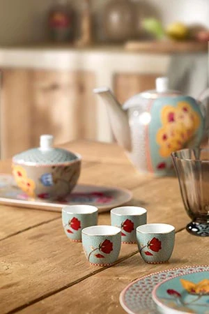 Pip Studio Blooming Tales porcelánový kalíšek, modrý