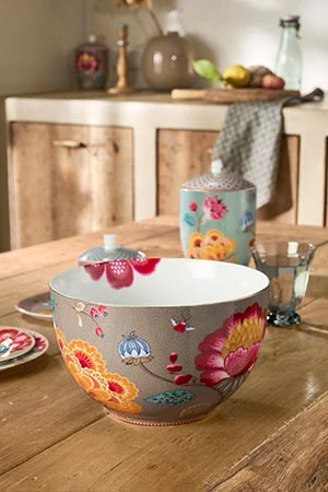 Pip Studio Blooming Tales miska Ø23 cm, khaki