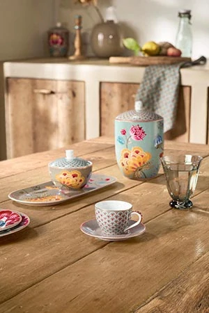 Pip Studio Blooming Tales espresso šálek s podšálkem 100ml, khaki