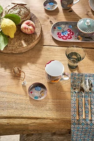 Pip Studio Blooming Tales odkládací tácek na čajové sáčky, khaki