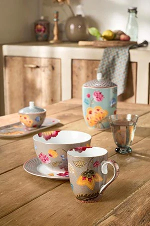 Pip Studio Blooming Tales snídaňová sada, khaki