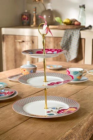 Pip Studio Blooming Tales třípatový etažér, khaki