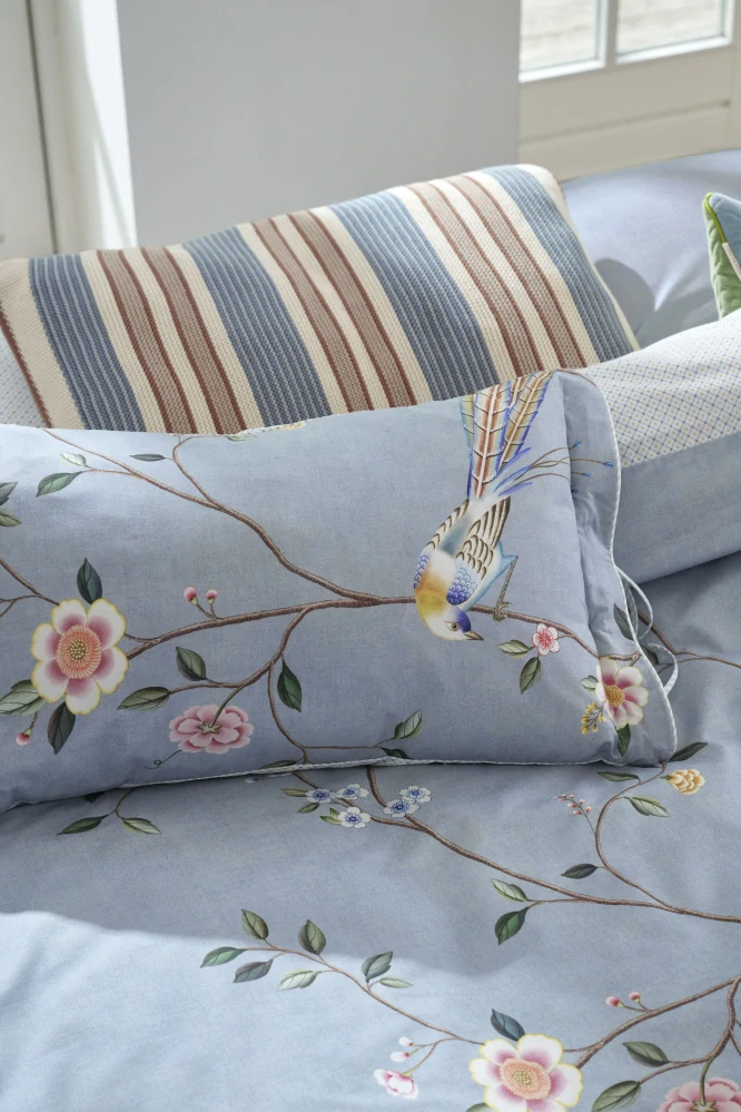 Pip Studio perkálové povlečení Bamboo Blossom světle modrý 200x200 + 2x 70x90 cm