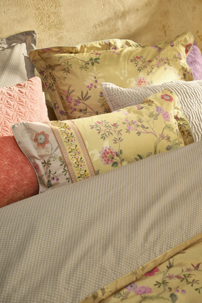 Pip Studio perkálové povlečení Bodhi Flower žluté 200x200 + 2x 70x90 cm