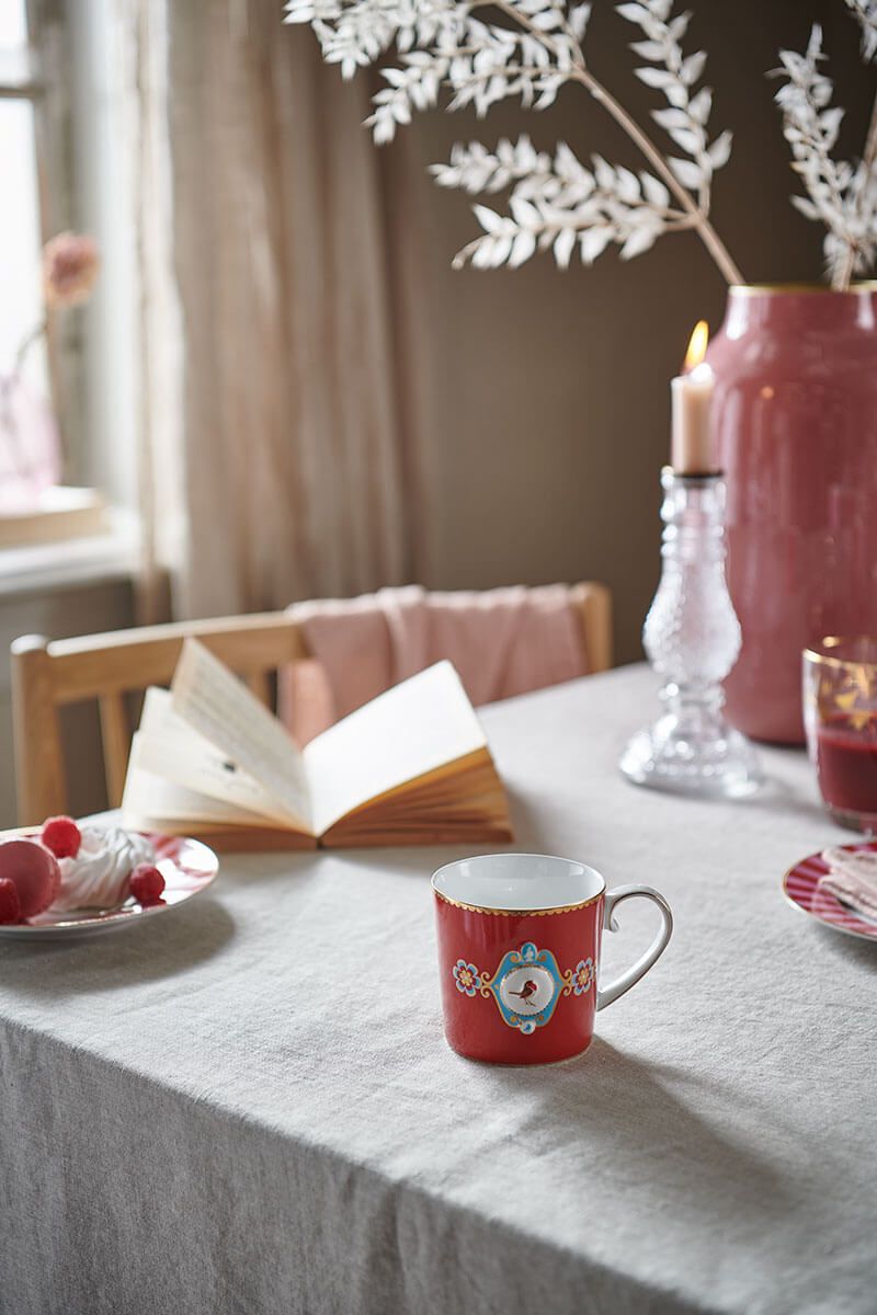 Pip Studio Love Birds sada 2 ks hrnků 165ml, červená