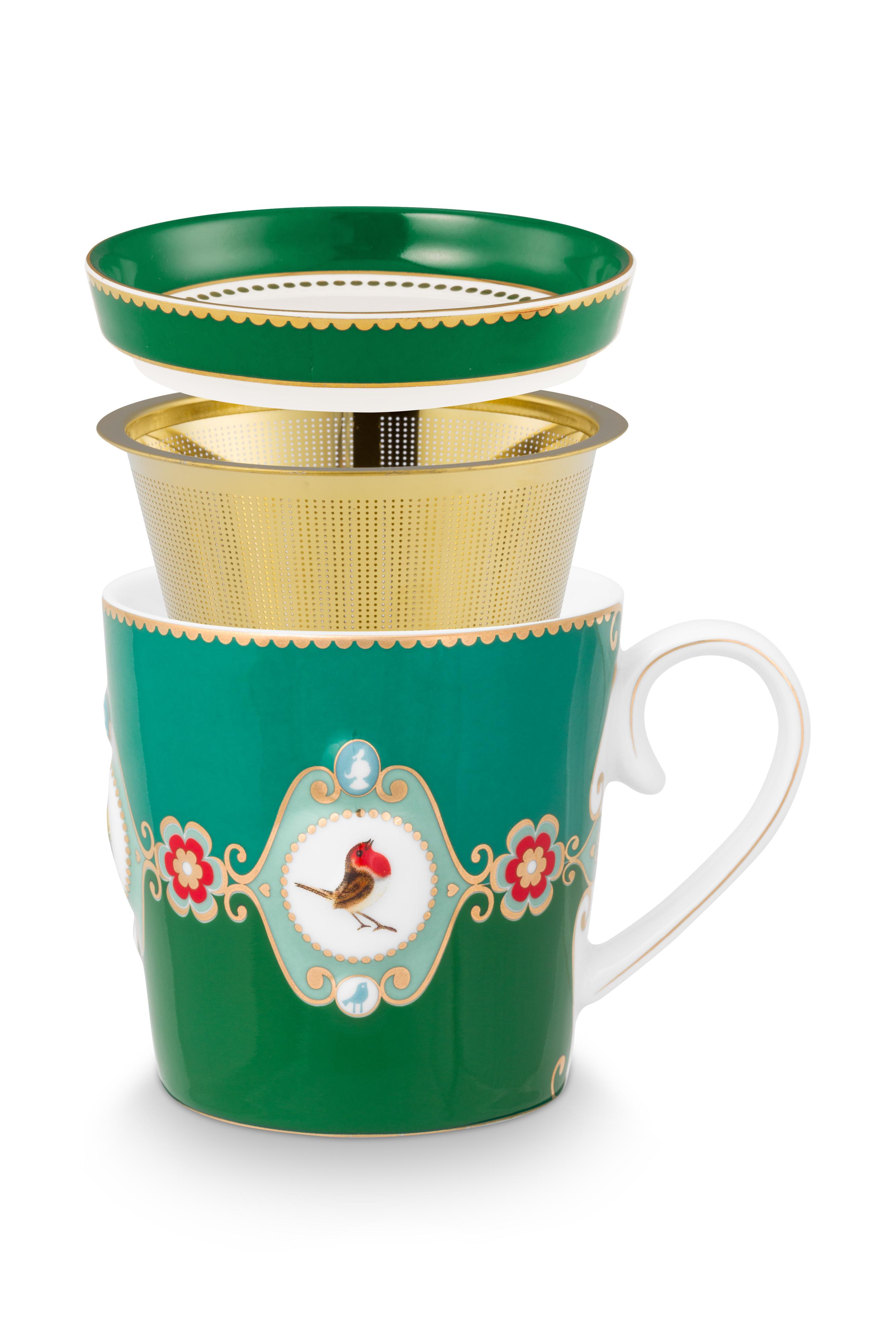 Pip Studio Love Birds sada na čaj pro jednoho 225 ml, zelená