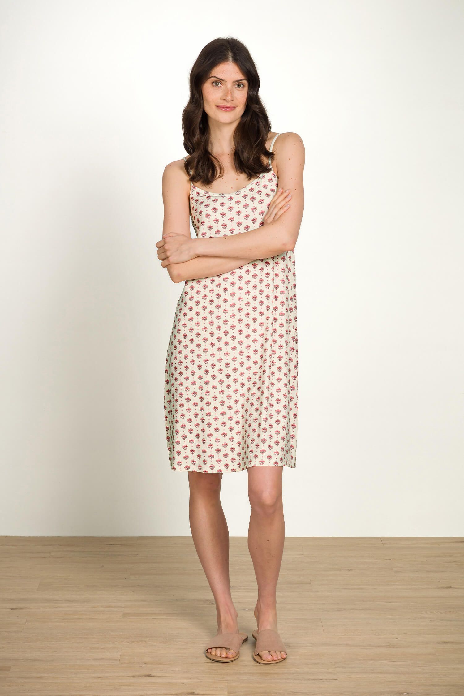 Pip Studio Diezel noční košile na ramínka Jaipur Flower,  bílo-růžová