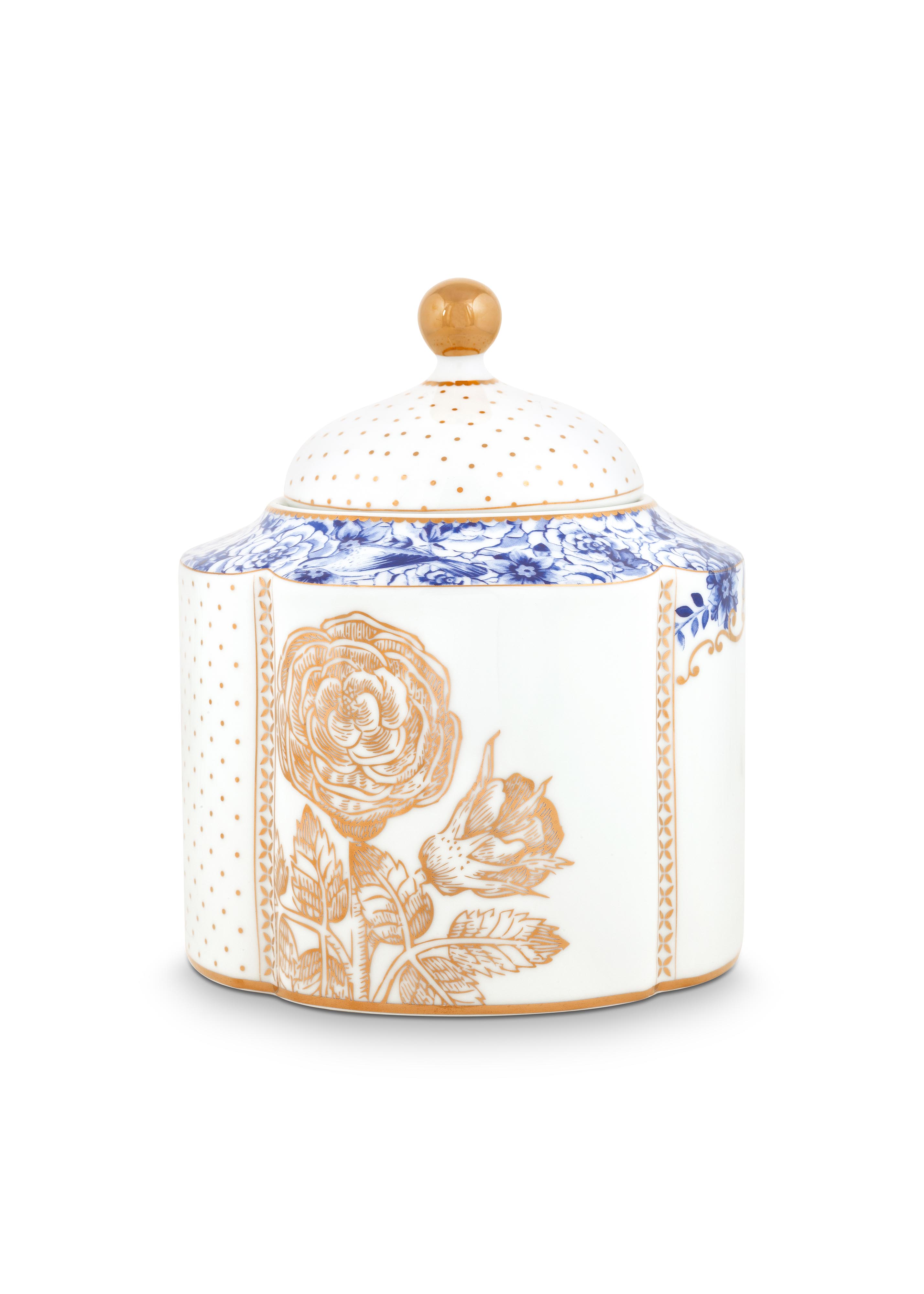 Pip Studio Royal White porcelánová dóza 1,75l, bílá