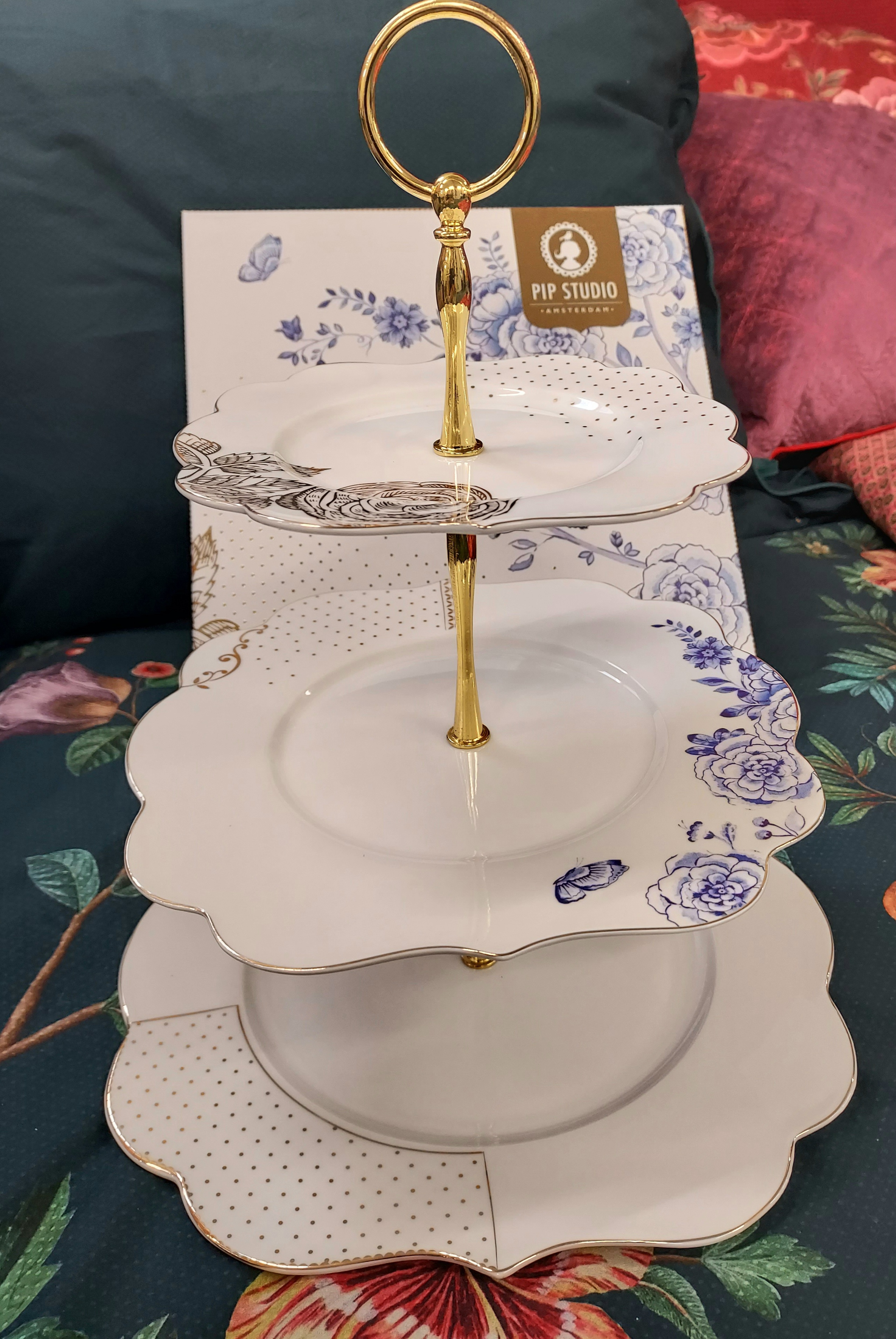 Pip Studio Royal White třípatový etažér, bílý