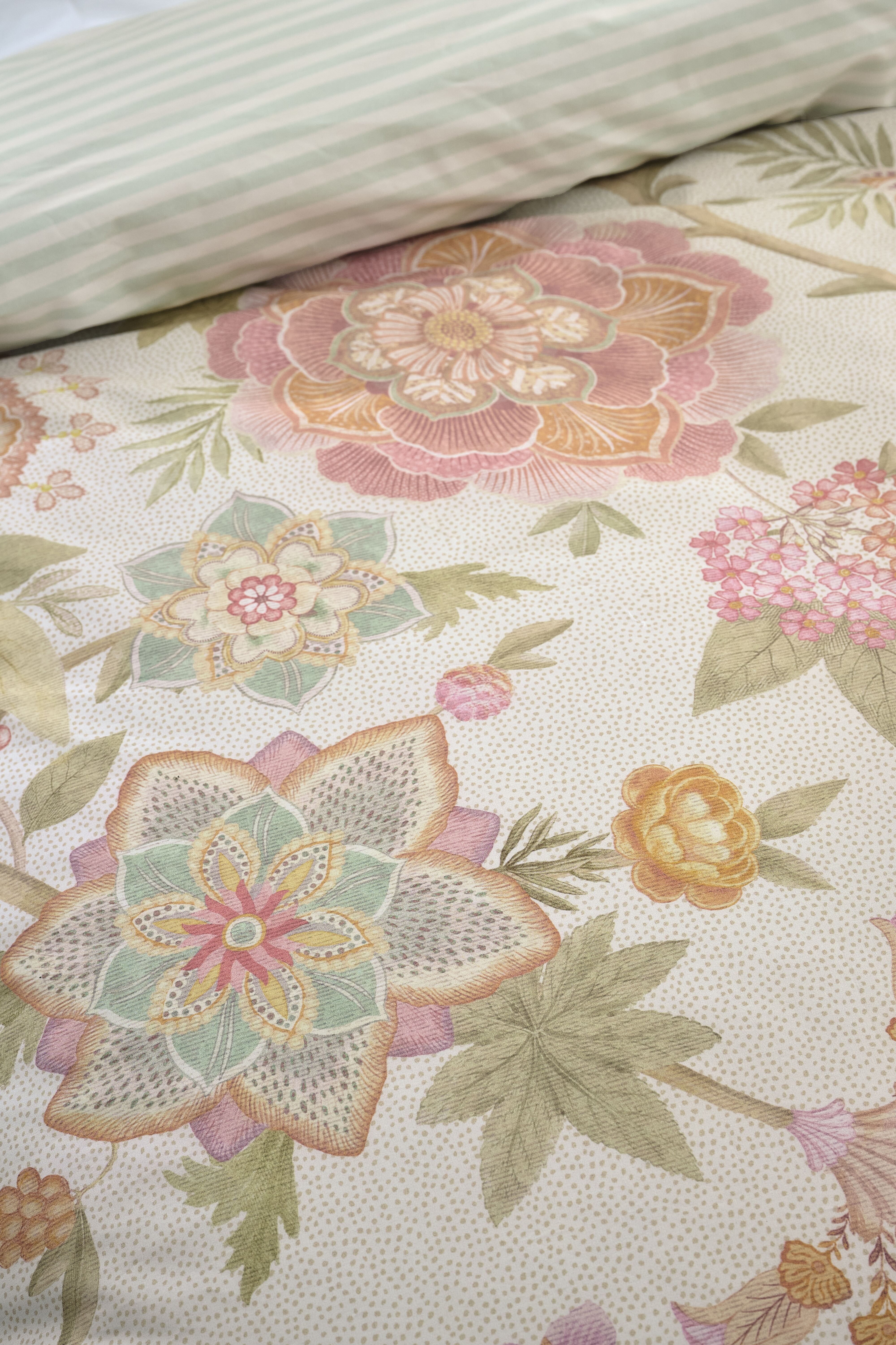 Pip Studio perkálové povlečení Bombay Bold bílé 200x200 + 2 x 70x90 cm