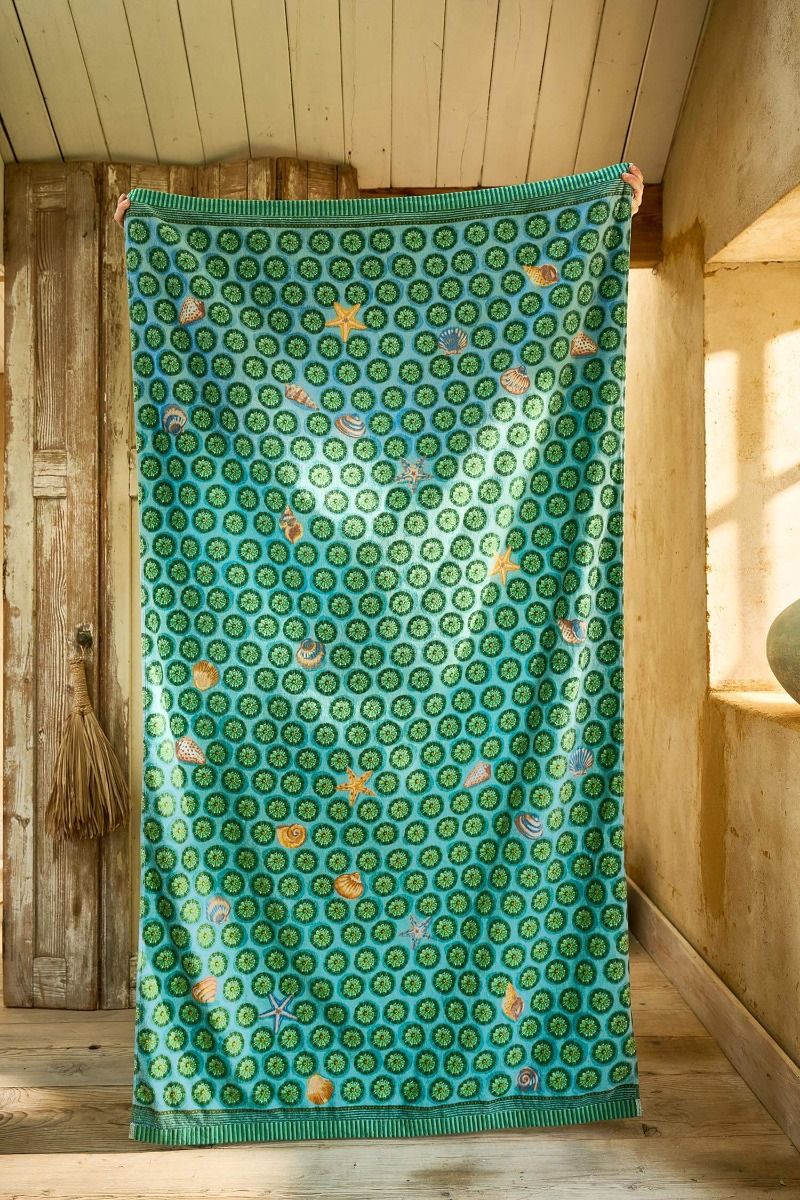 Pip Studio plážová osuška Sea Dots Beach 100x180cm, zelená
