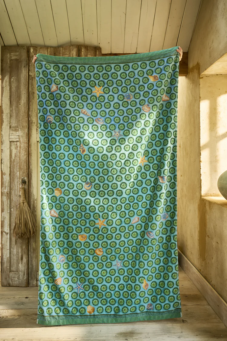Pip Studio plážová osuška Sea Dots Beach 100x180cm, zelená