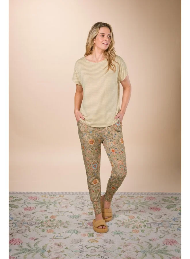 Pip Studio Bobien dlouhé kalhoty Flore Pequeňa, pískové