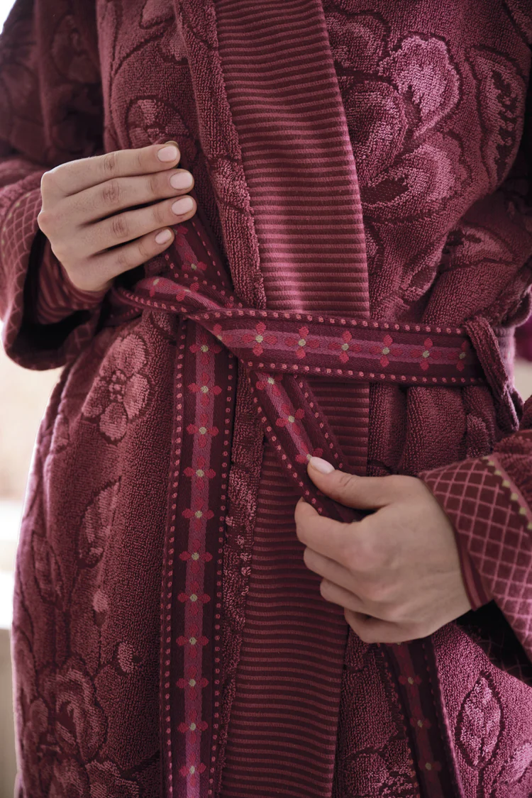 Pip Studio župan Jasmin Jacquard vel. L - tmavě růžový