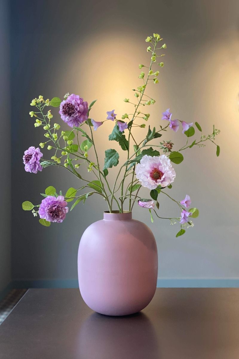 Pip Studio velká kovová váza 32cm, lila matná