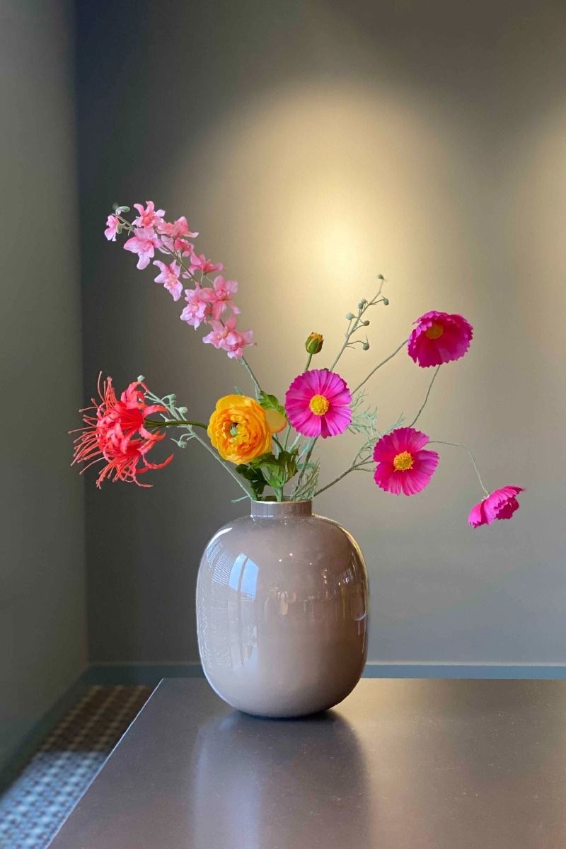 Pip Studio velká kovová váza 32cm, šedohnědá
