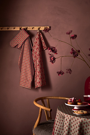 Pip Studio Blooming Tales set 2 ks utěrek - tmavě červená