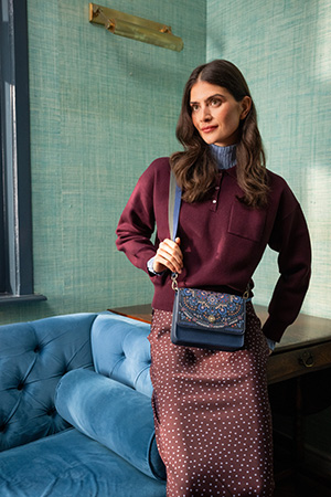 Pip Studio II Ricamo Cross Body kabelka - tmavě modrá