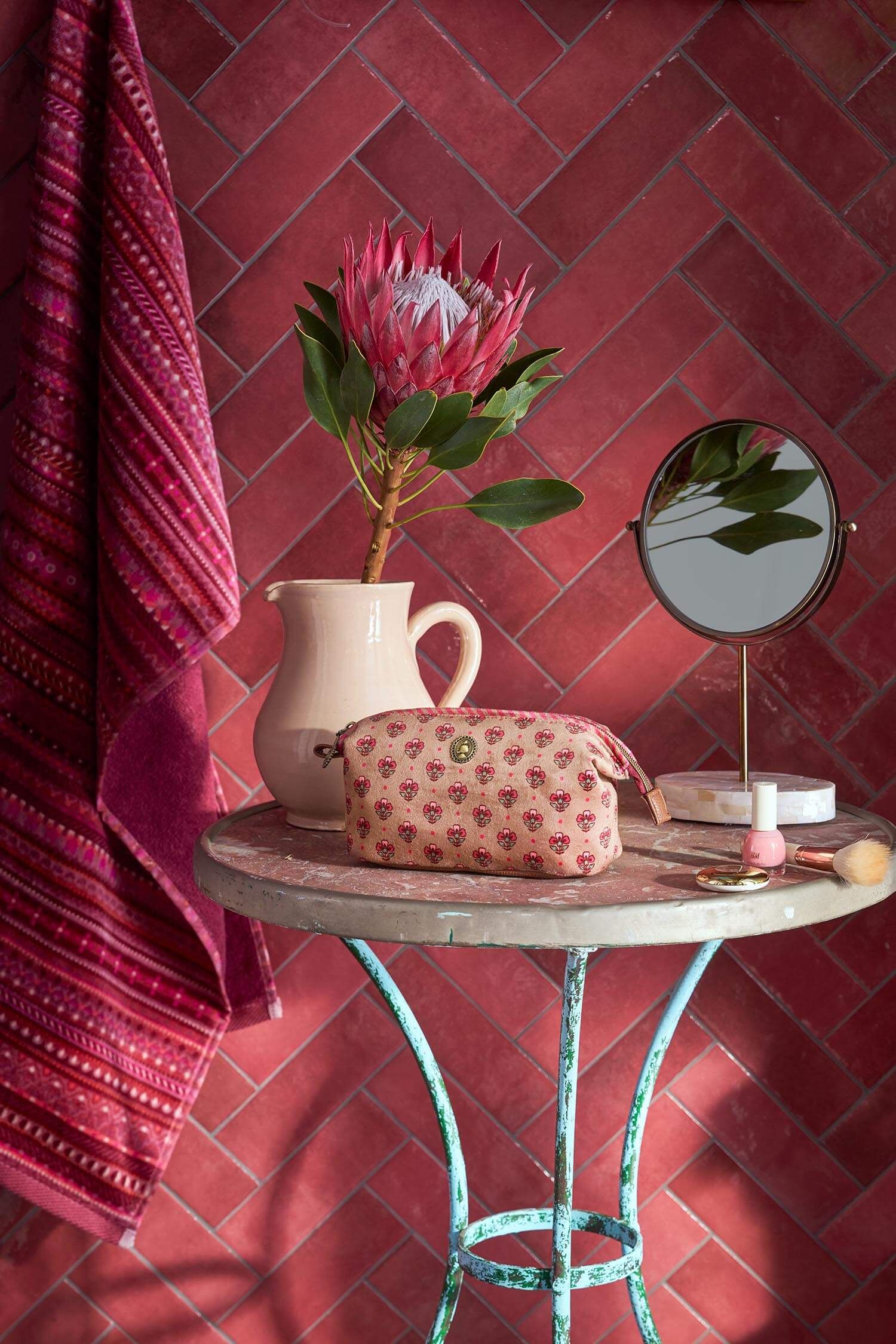 Pip Studio kosmetická taška Cooper Jaipur Flower - růžová