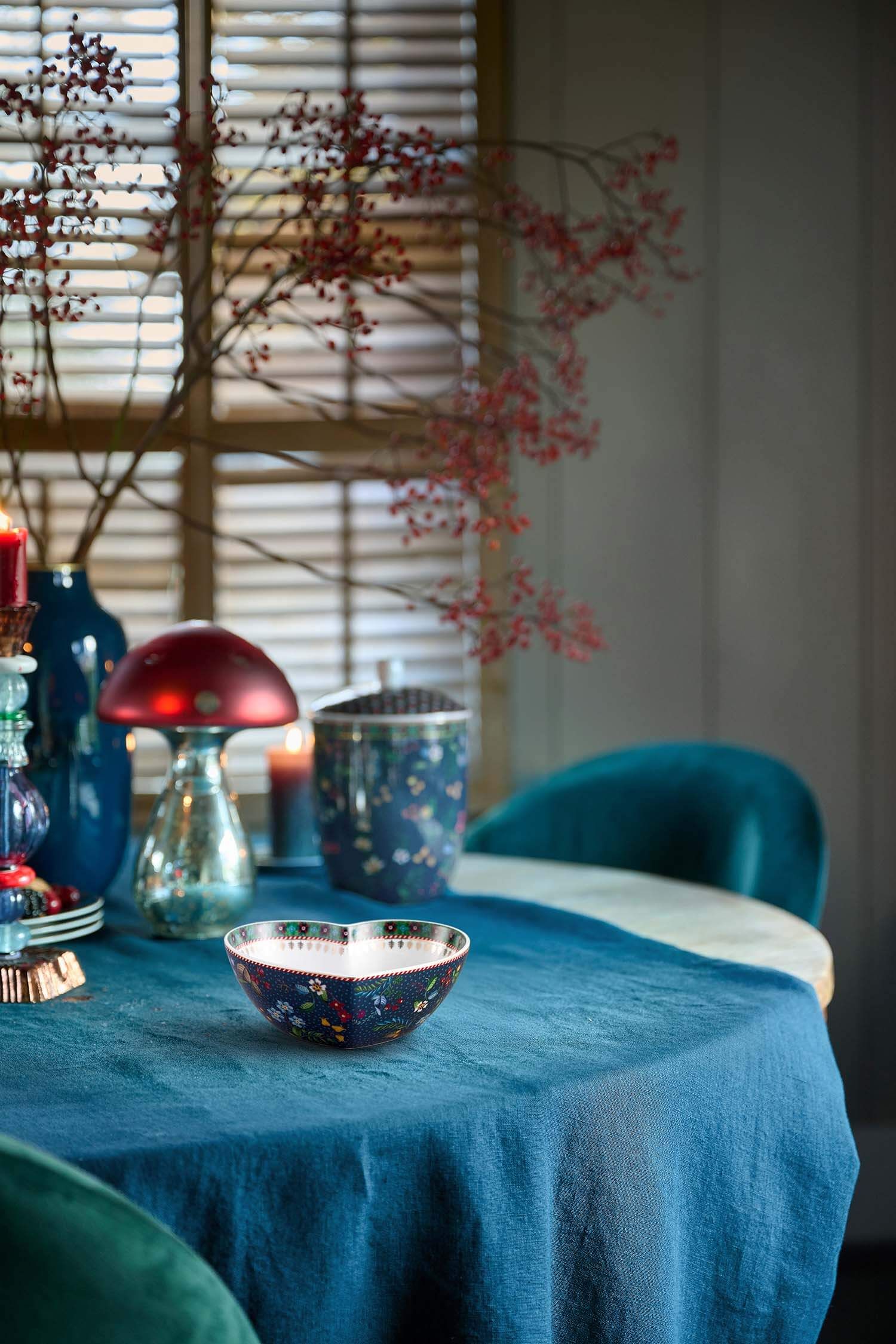 Pip Studio zapékací miska ve tvaru srdce Oriental Berry Blues