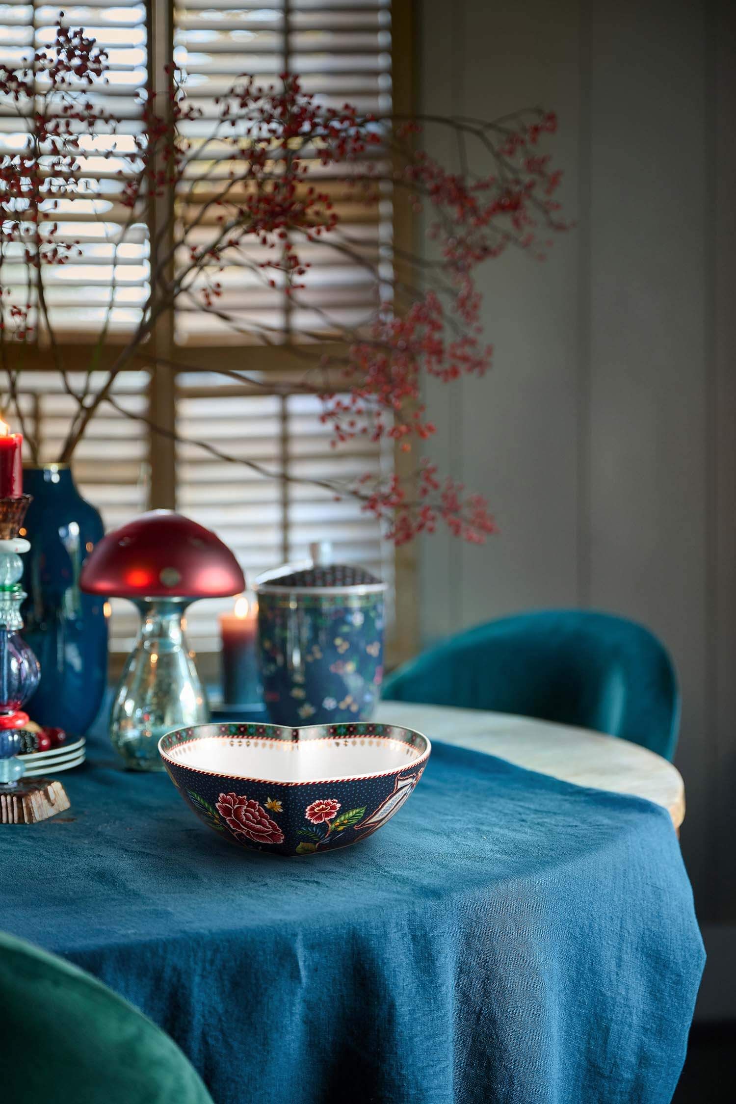 Pip Studio zapékací miska ve tvaru srdce Oriental Berry Blues